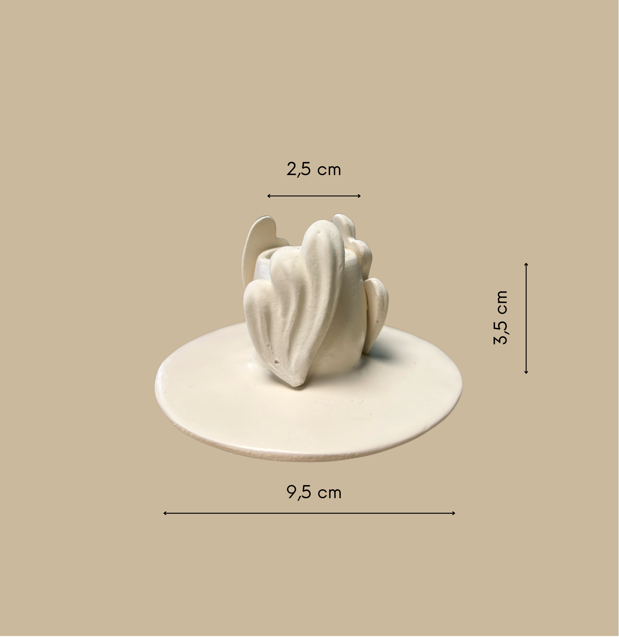 Bougeoir Nu Gardé plâtre – diamètre 9,5 cm hauteur 3,5 cm ouverture 2,5 cm – slmobjs