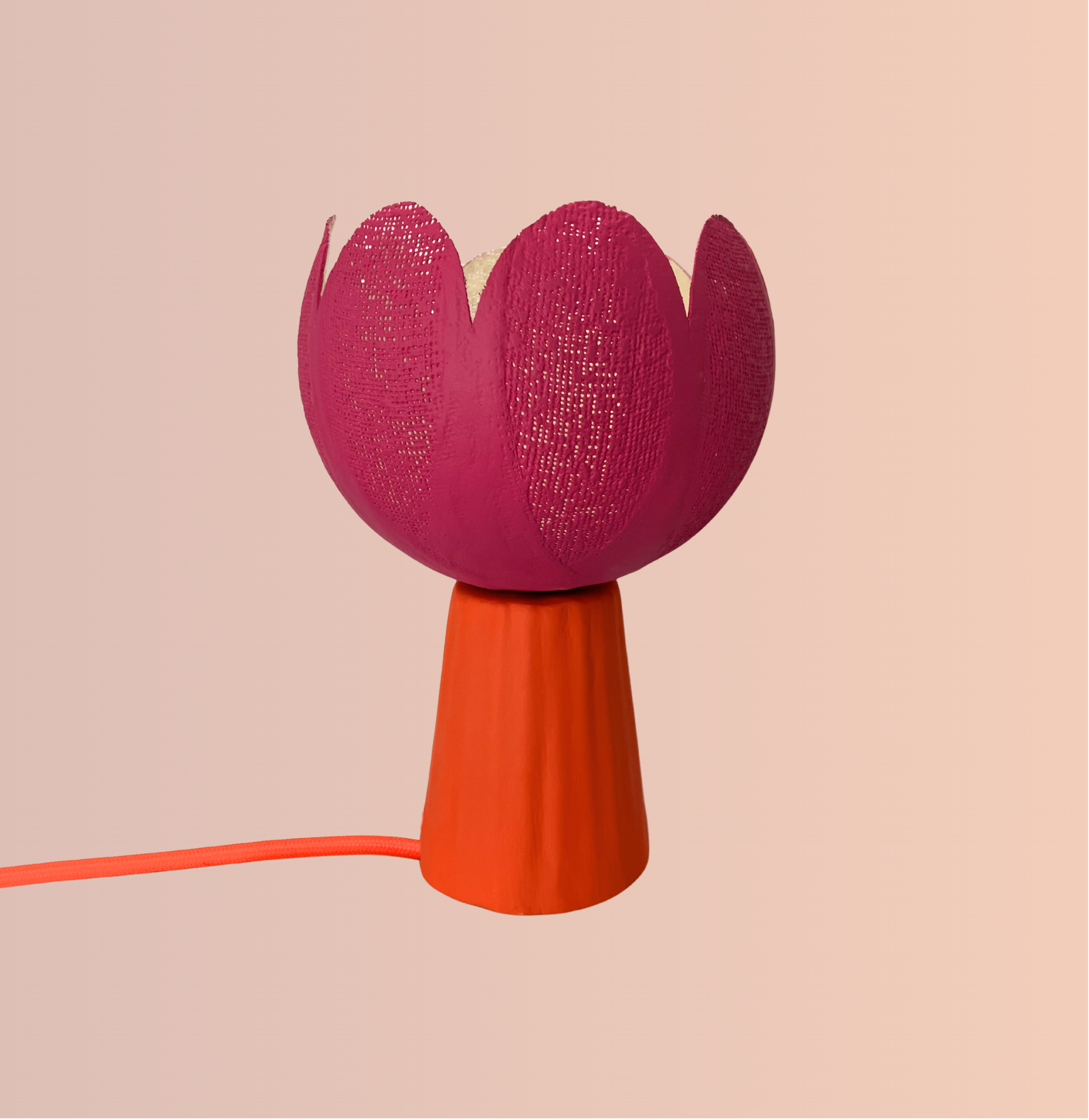 Lampe Bouton plâtre coloris Sunset  – luminaire artisanal slmobjs