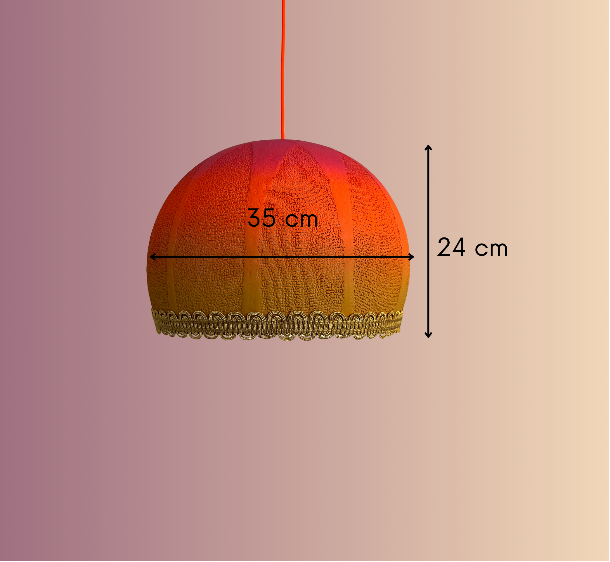 Suspension Couture Sunset M plâtre – diamètre 35 cm hauteur 24 cm – slmobjs