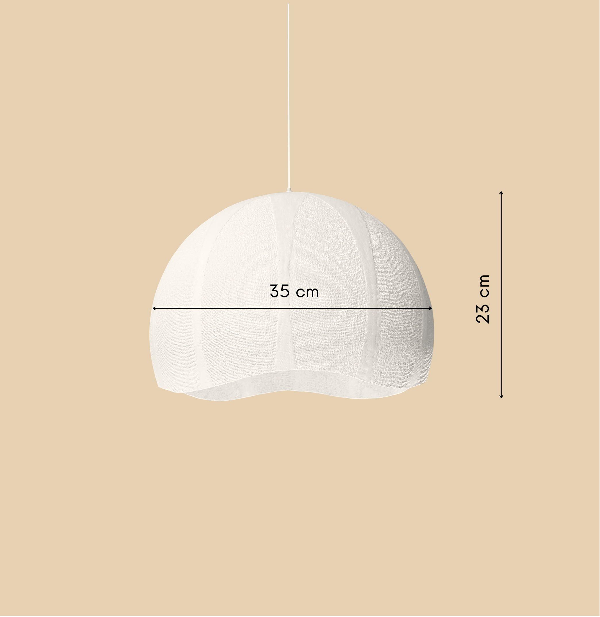 Suspension Vague M plâtre blanc – diamètre 35 cm hauteur 23 cm – slmobjs