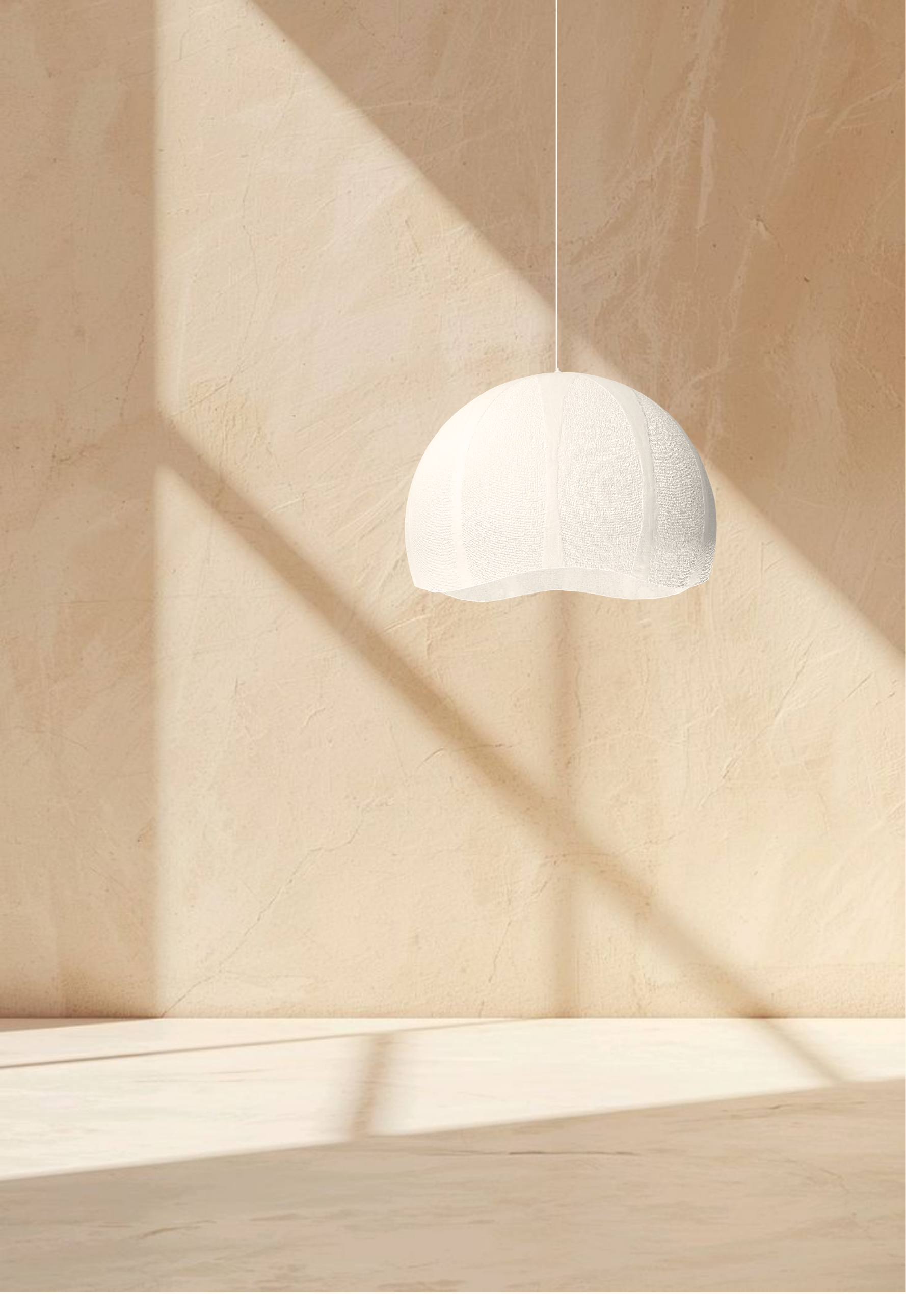Suspension Vague M blanche en plâtre artisanal – luminaire fait main slmobjs Nancy